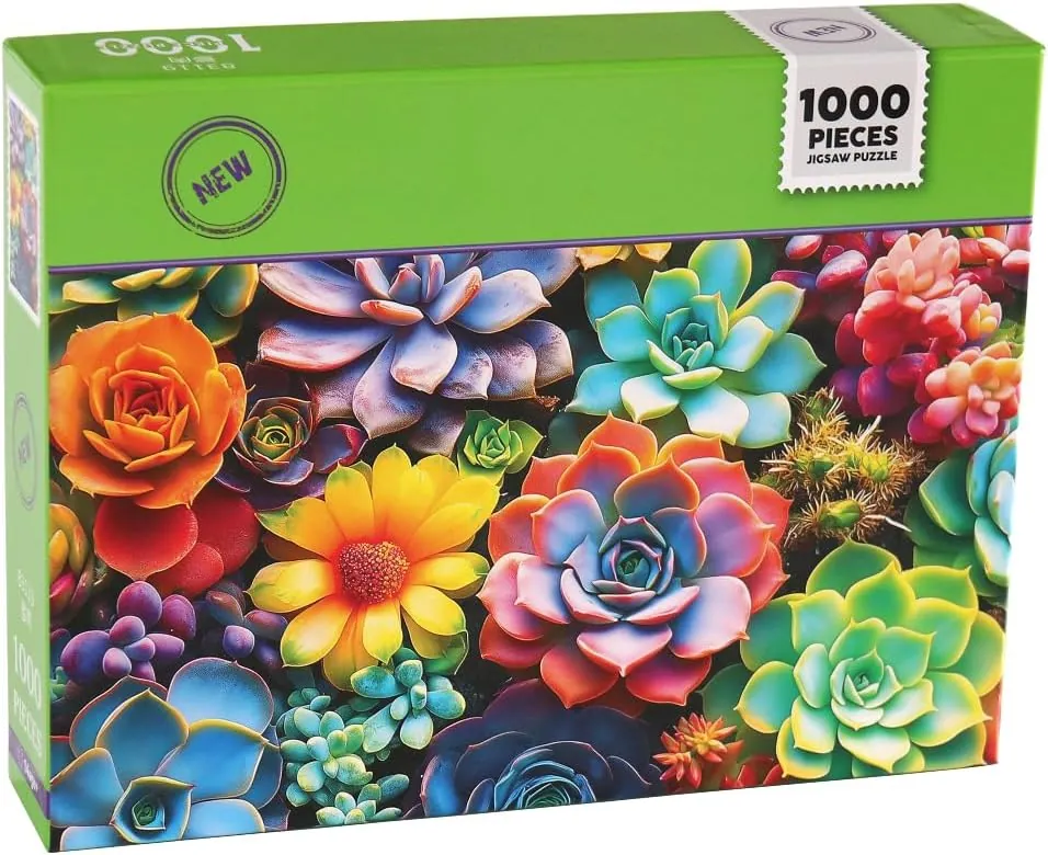 Moruska Succulent Puzzle 1000 Pieces for Adults Gradient Colorful