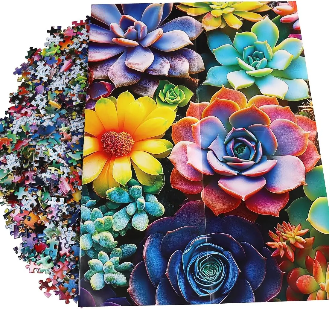 Moruska Succulent Puzzle 1000 Pieces for Adults Gradient Colorful