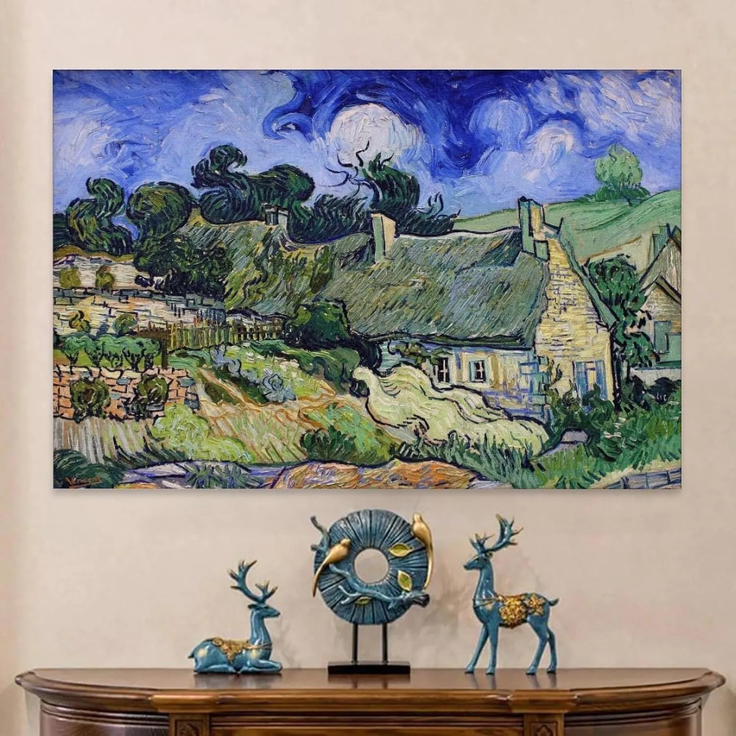 Moruska Vincent Van Goghh Work Title(Moruska Thatched Cottages) beautiful