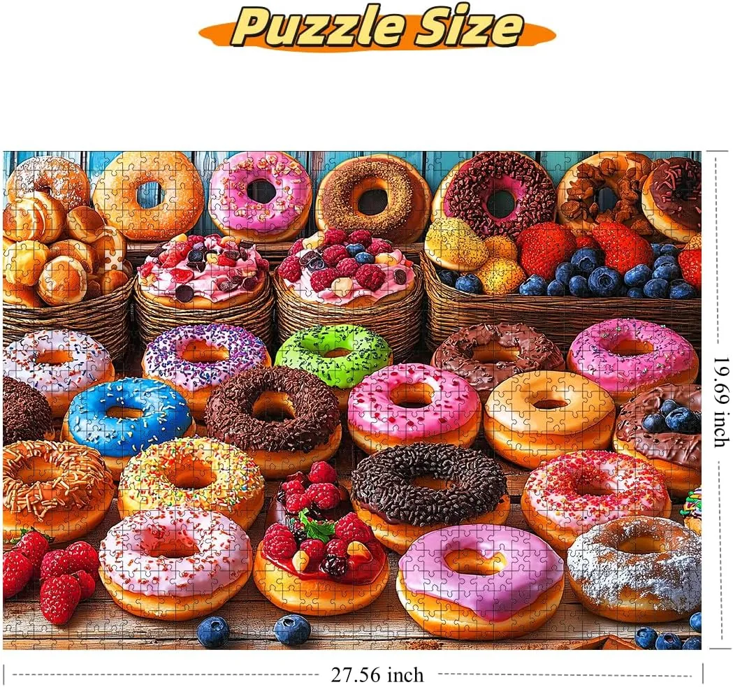 Moruska Donut Jigsaw Puzzle 1000 Piece for Adults Colorful