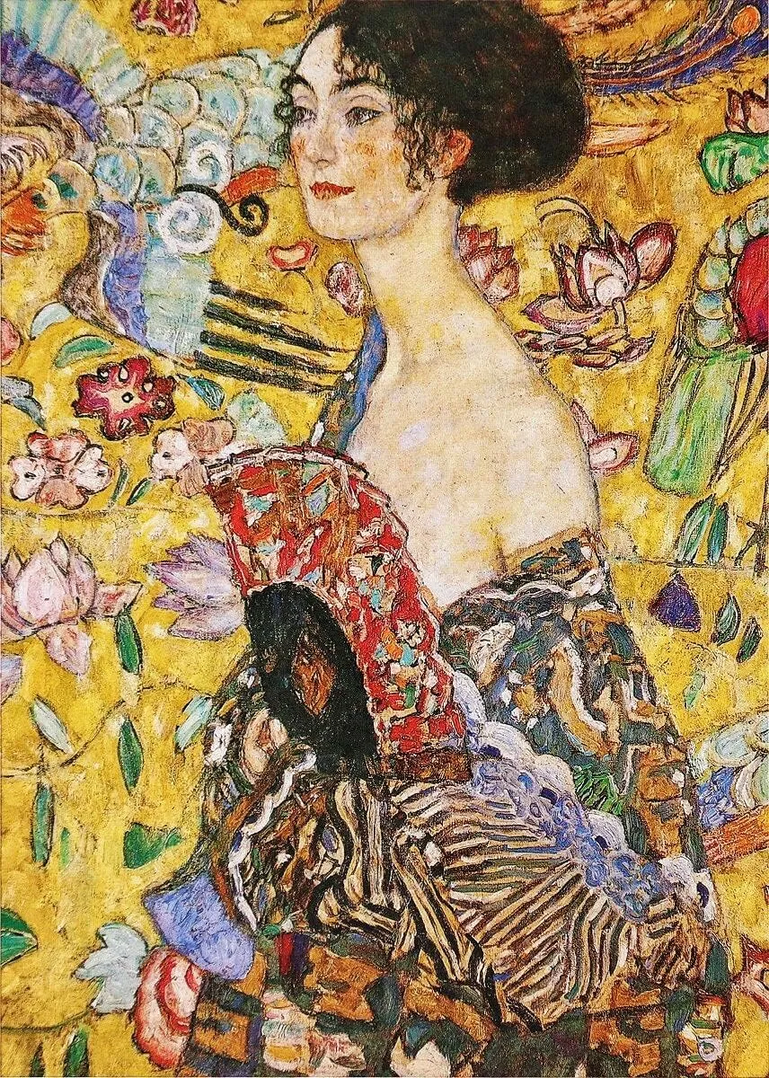 Moruska Lady with Fan by Gustav Klimt Jigsaw Puzzle